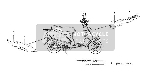 Honda SA50 1994 Bande (3) pour un 1994 Honda SA50